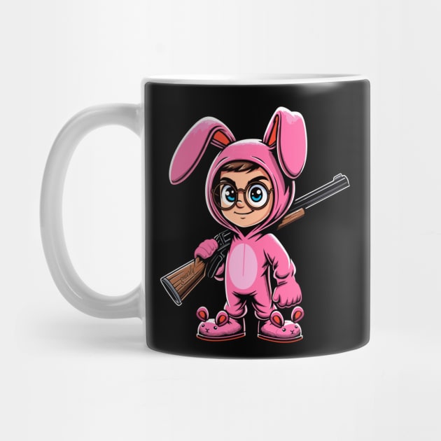 Funny Christmas Story Pink Nightmare Bunny Costume and BB Gun by ChattanoogaTshirt